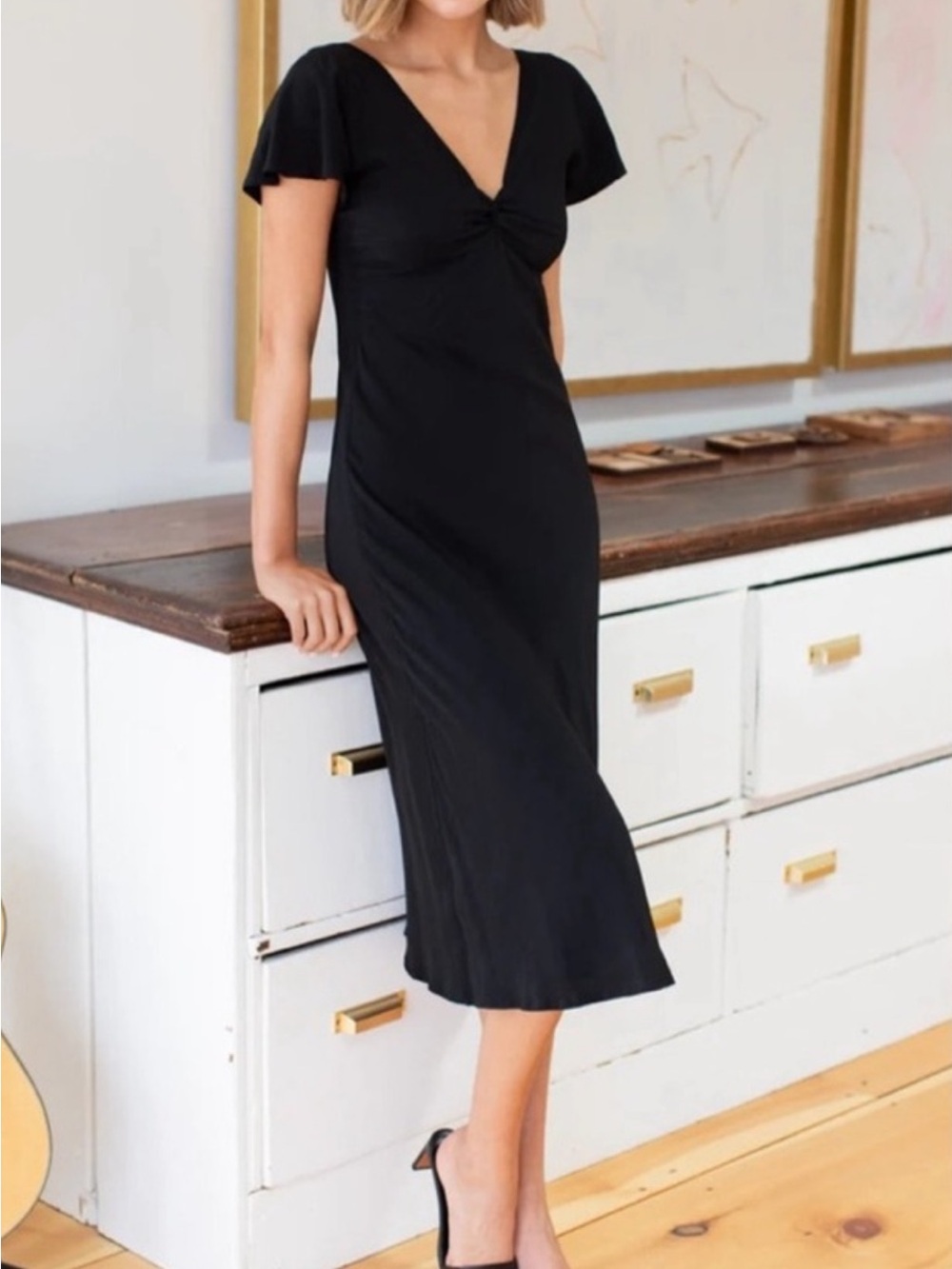 Emerson Fry Maxi/Midi Knot Front Dress
